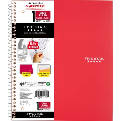 This Five Star 2 Subject Notebook is full of features. . Five star notebook scan